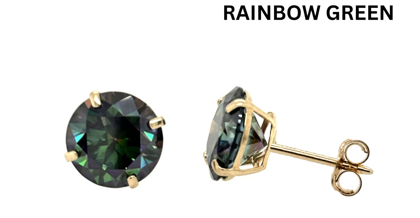 Moissanite 14k gold earring
