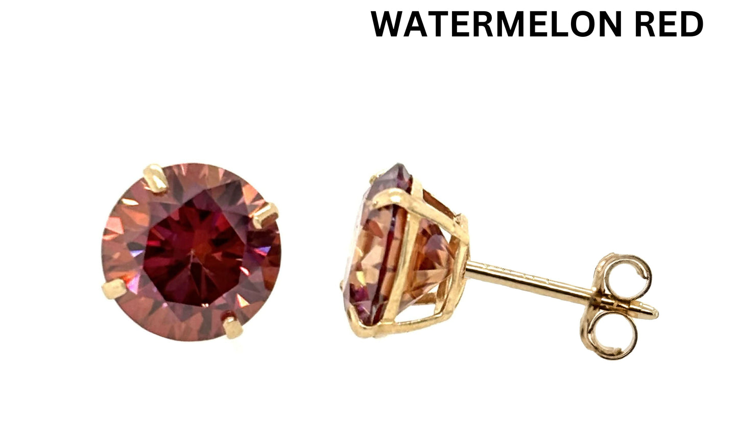 Moissanite 14k gold earring