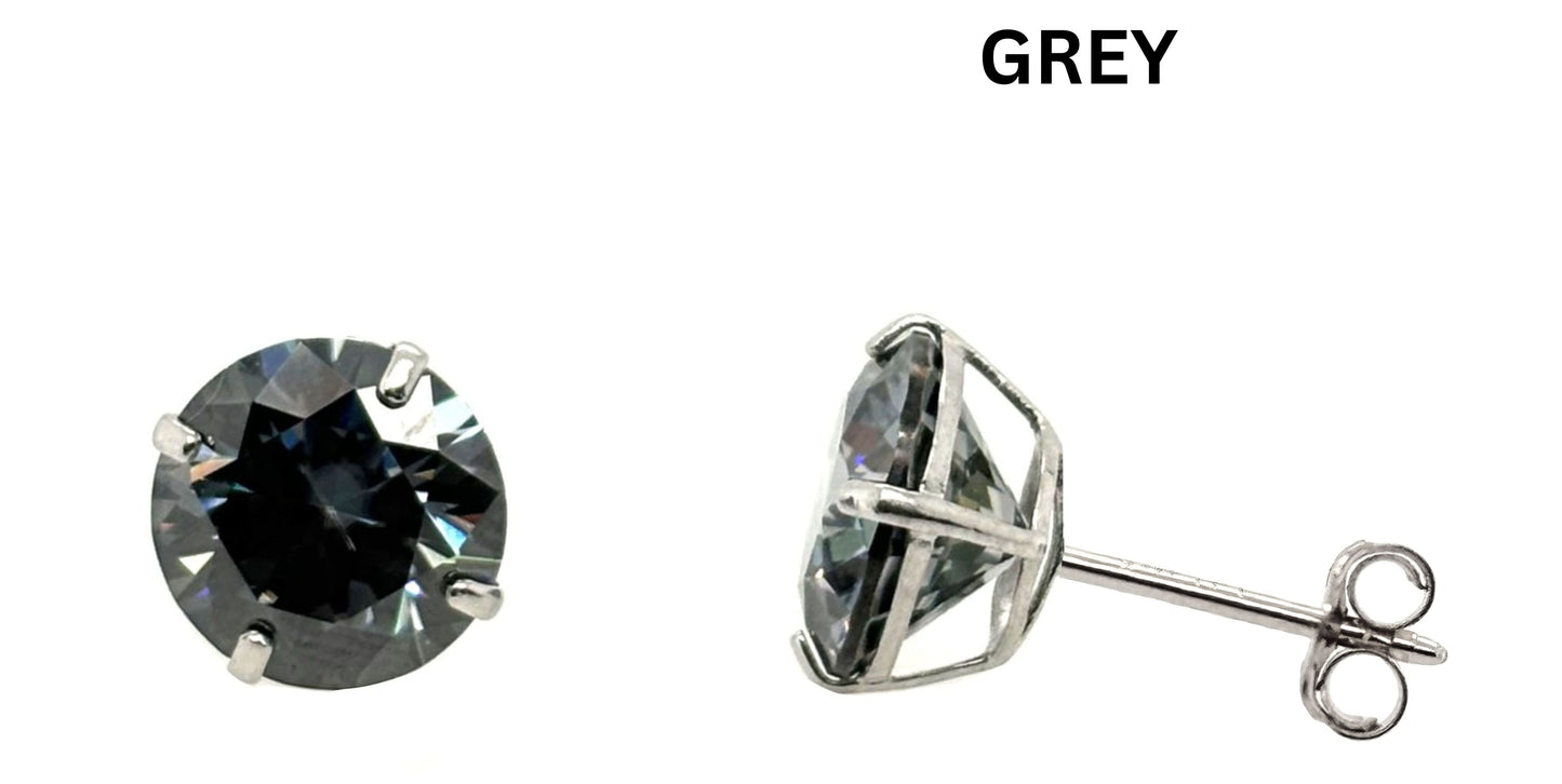 Moissanite 14k white gold earring