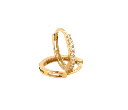 14k gold hoop with stone