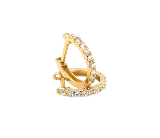 14k gold hoop with stone