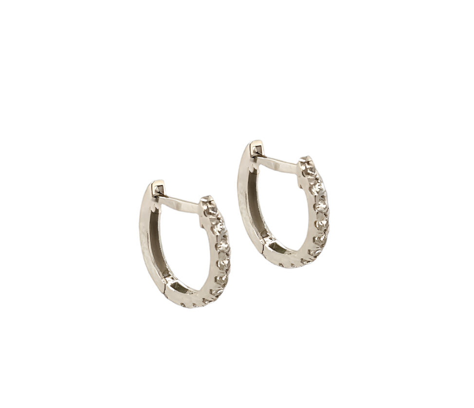14k gold hoop with stone