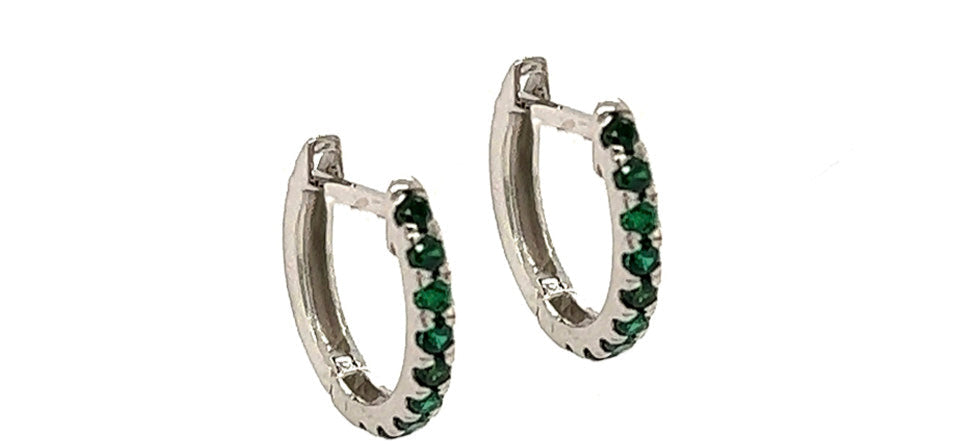 14k gold hoop with stone