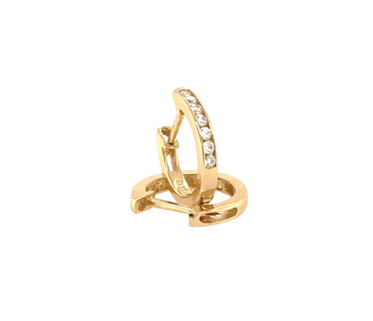 14k gold hoop with stone