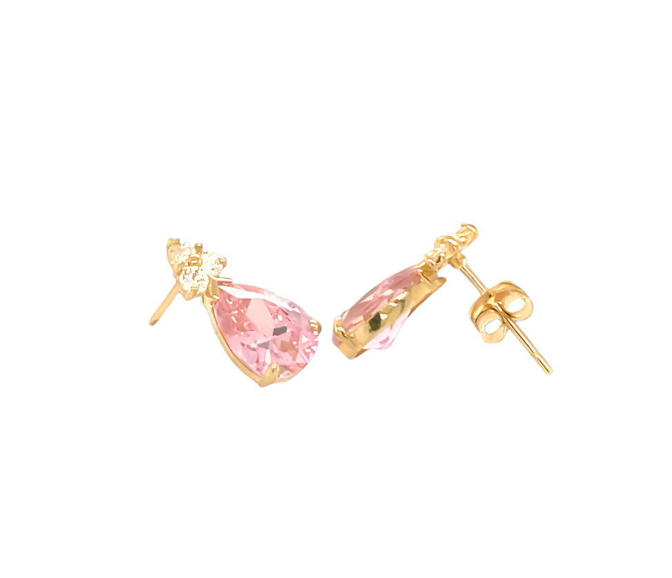 14k gold push back  drop earrings