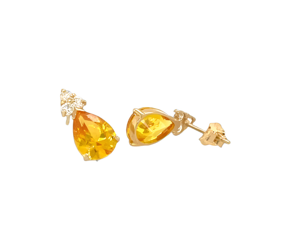 14k gold push back  drop earrings