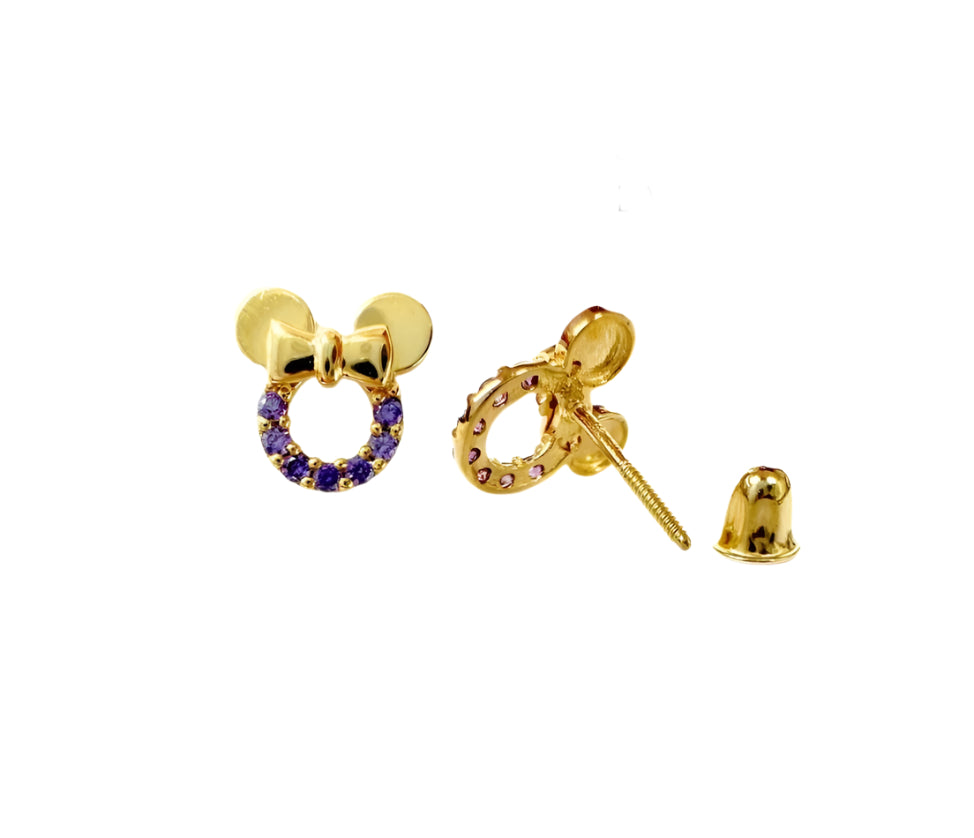 14k gold mini mouse earrings