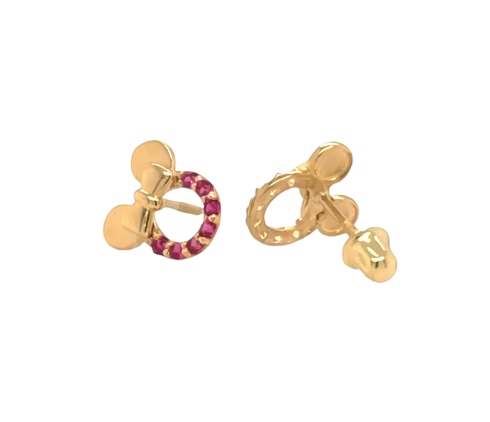14k gold mini mouse earrings