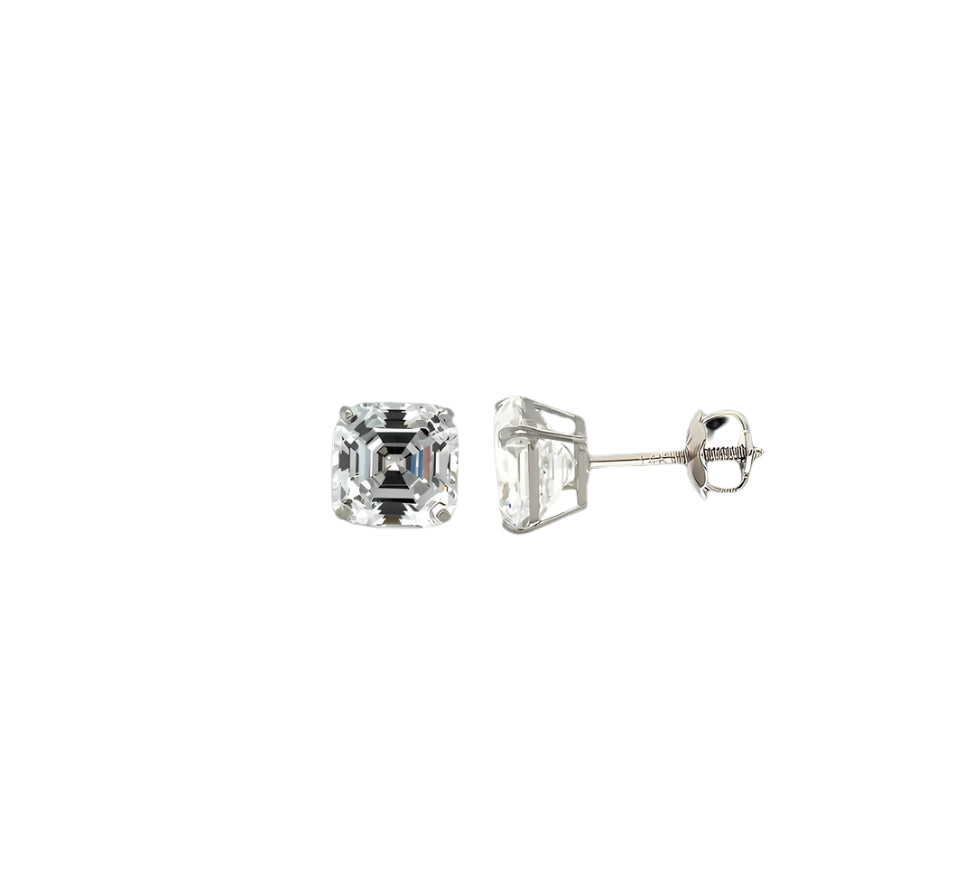 14k gold screw back square stone