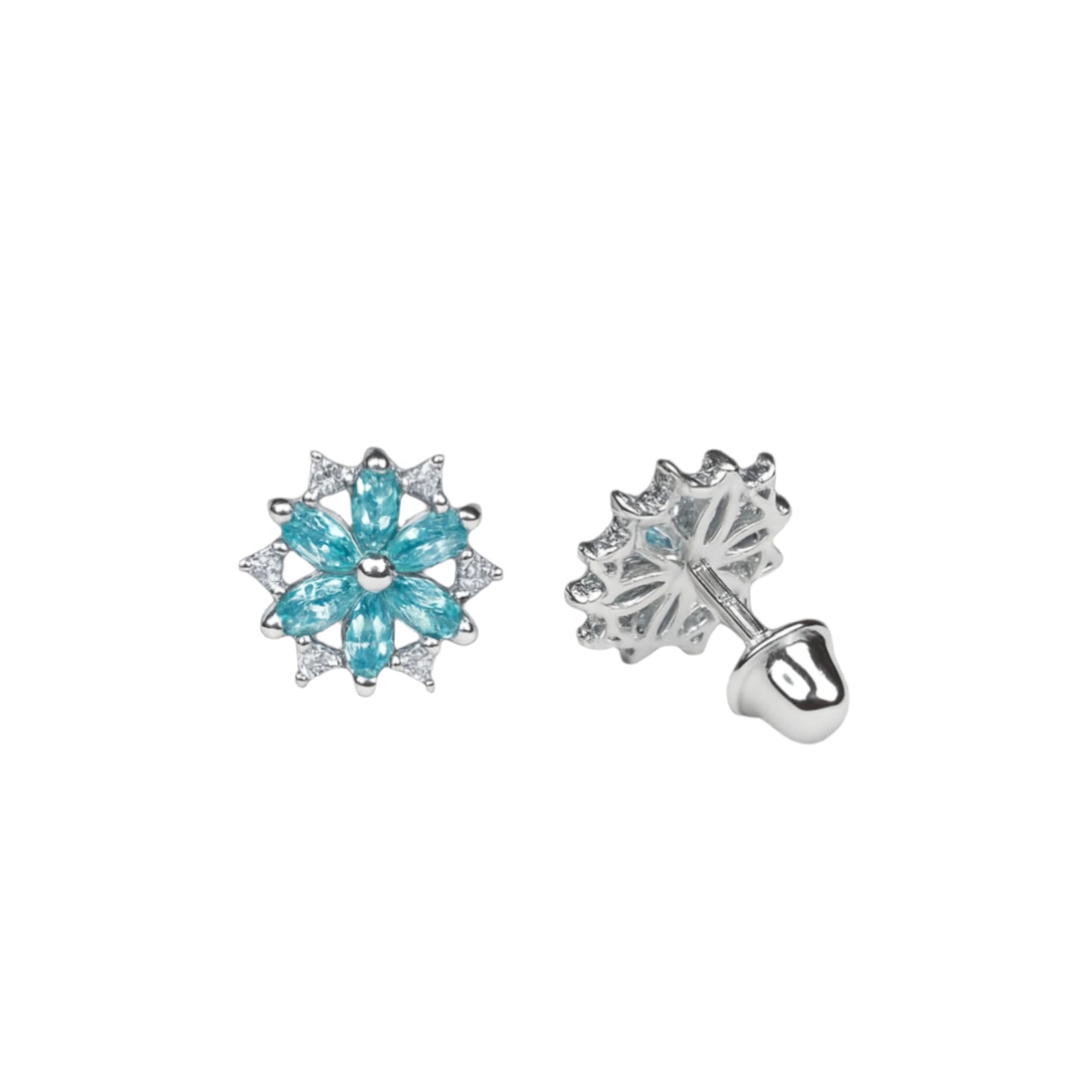 14k gold screw back and flower