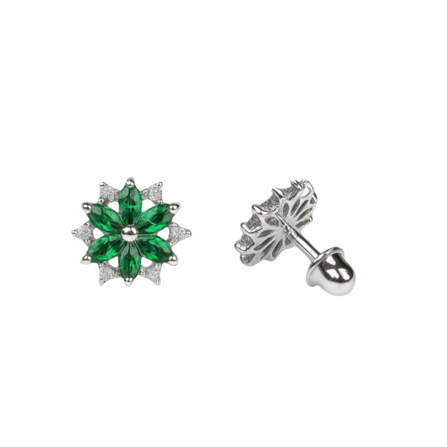 14k gold screw back and flower