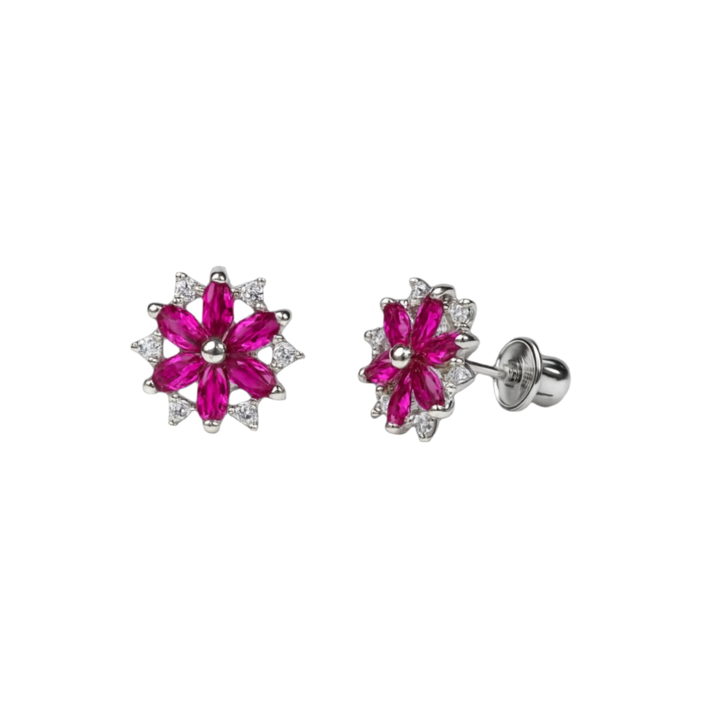 14k gold screw back and flower
