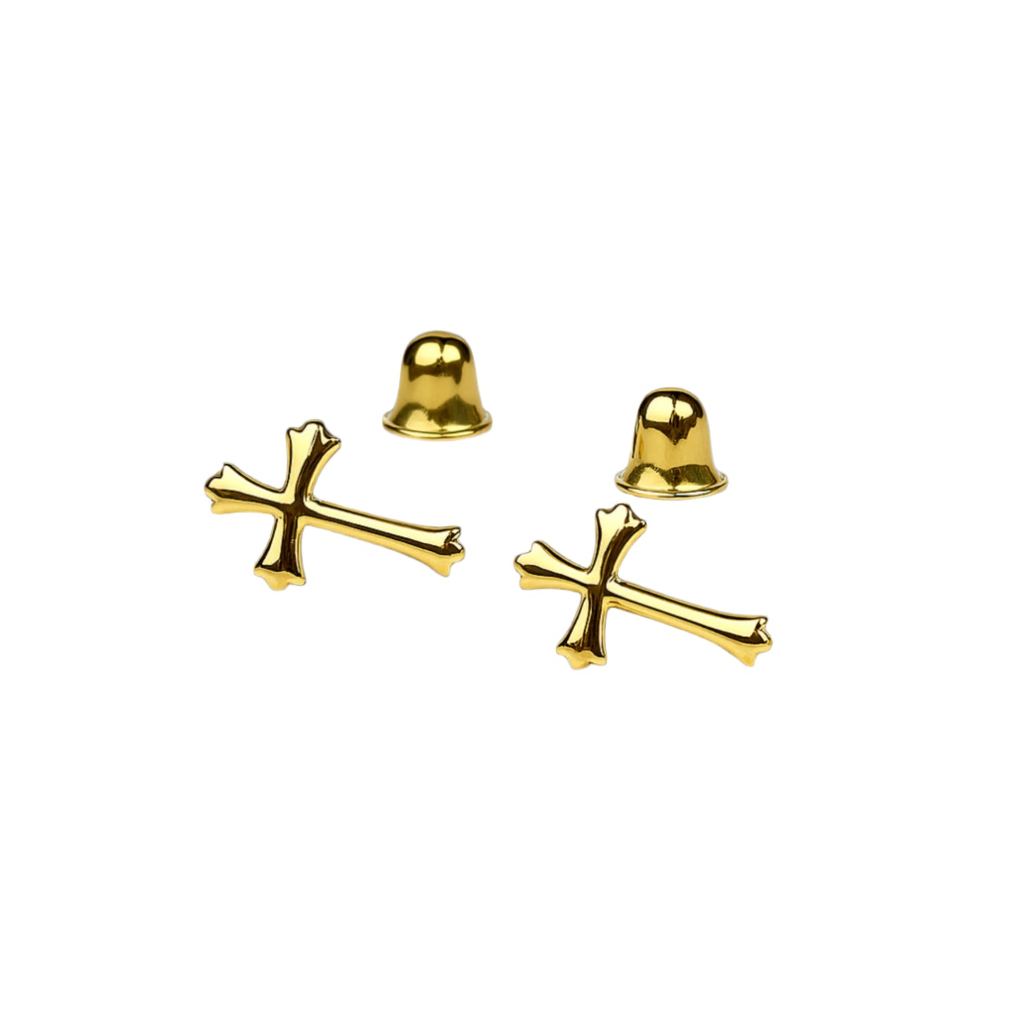 14K Gold screw back cross